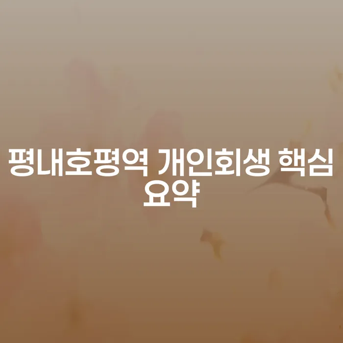 평내호평역 개인회생 핵심요약