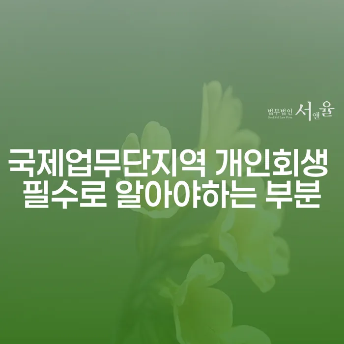 국제업무단지역 개인회생 필수로 알아야하는 부분