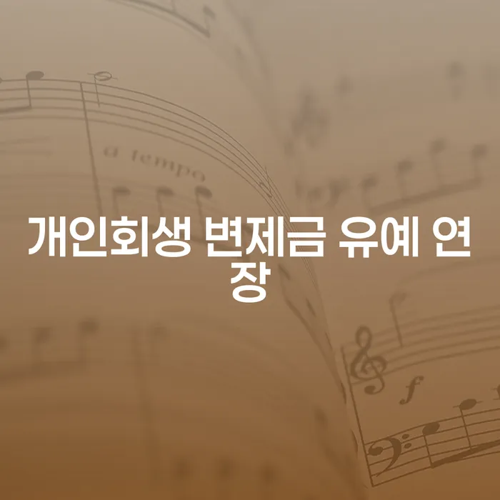개인회생 변제금 유예 연장, 어떻게 가능할까요?