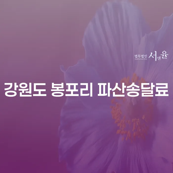 강원도 봉포리 파산송달료, 정말 필요한 정보는?